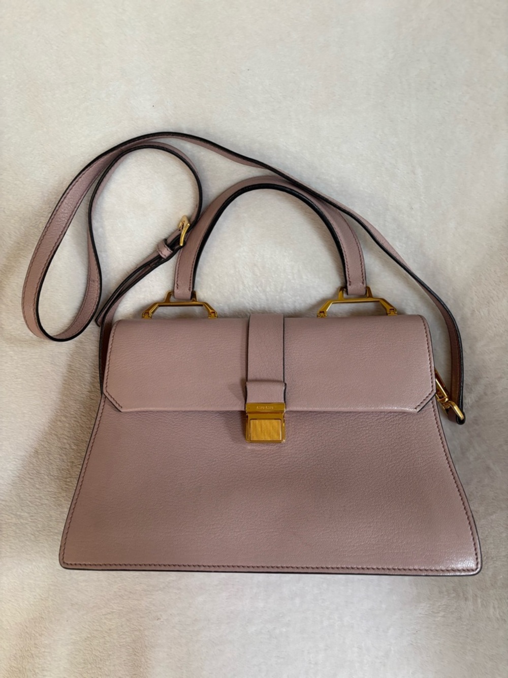 Miu Miu Blush Pink Leather Top-Handle Satchel Like New. WITH COA